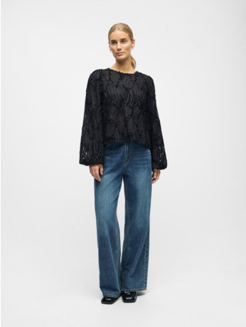 OBJLUCIE L/S RE O-NECK TOP NOOS