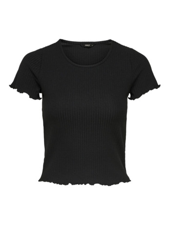 Regular Fit O-Neck Short Sleeves (S/S) Top met ronde hals voor dagelijks gebruik met ruches