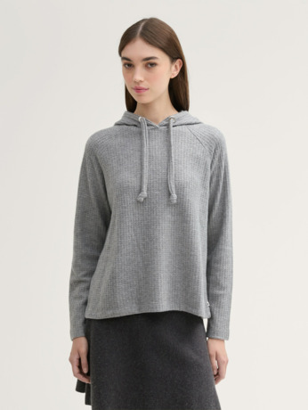 Losse hoodie met structuur