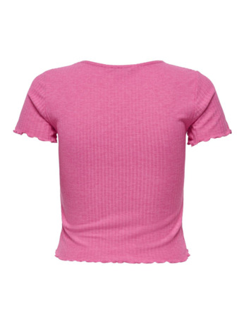 Regular Fit O-Neck Short Sleeves (S/S) Top met ronde hals voor dagelijks gebruik met ruches