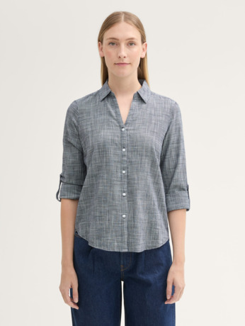 Regular fit blouse van katoen