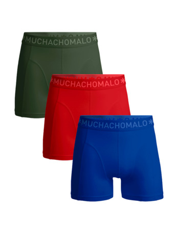 Heren 3-Pack Boxershorts Effen Green/Red/Blue