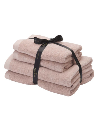 Rio - Handdoek bundel - GOTS KATOEN - 2x 50x100 + 2x 67x130 cm - Dusty pink