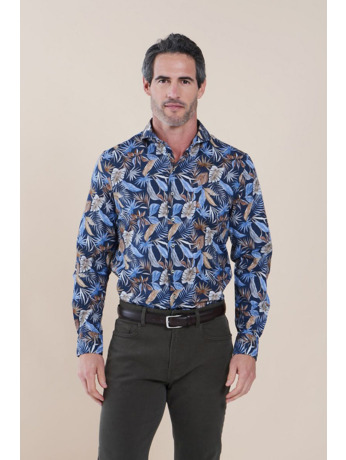R2 Overhemd Print Bladeren