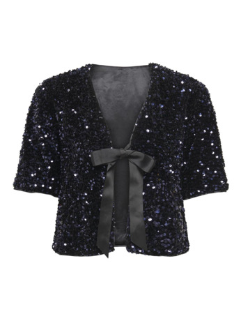 Regular Fit O-Neck 2/4 Sleeves (2/4) Feesttop met strikdetail en koordsluiting voor een glamoureuze look