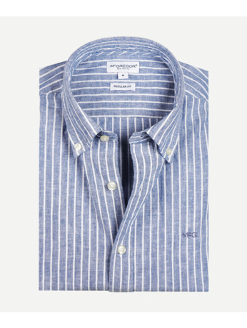 Cotton Linen Stripe Shirt Heren