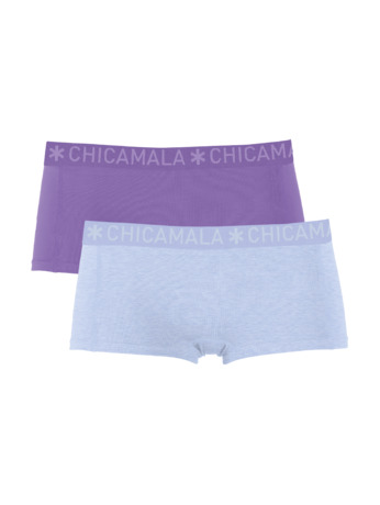 Dames 2-pack Boxershorts Effen Blue/Purple