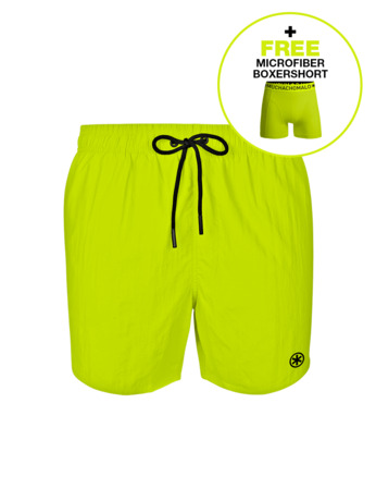 Jongens Zwembroek Effen Greenish Yellow