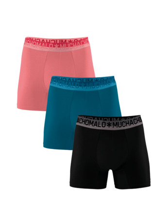 Heren 3-pack katoen effen Black/Green/Red