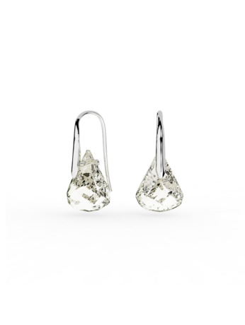 Lunar Pierced Earrings Rhodium shiny Crystal Moonlight 2x