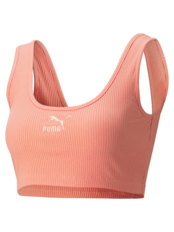 Classics Ribbed Crop Top Peach Pink