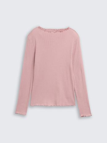 Shirt met lange hals en ondoorzichtige kraag