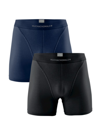 Heren 2-Pack Korte Effen Black/Blue