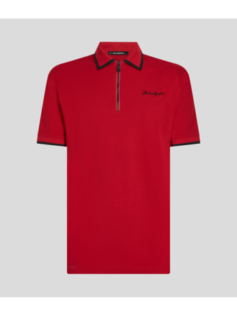 SIGNATURE EMB ZIP POLO