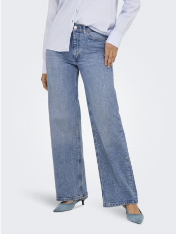 Wide Leg Fit Jeans met wijde pijpen en ritssluiting