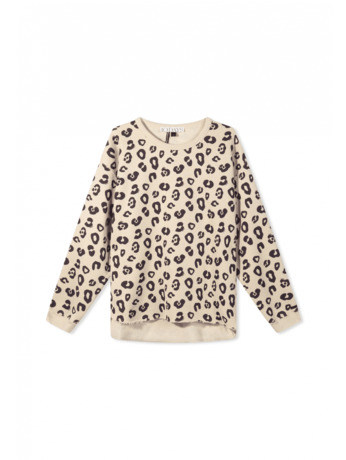 10DAYS Dames raw edge trui luipaard katoen polyester